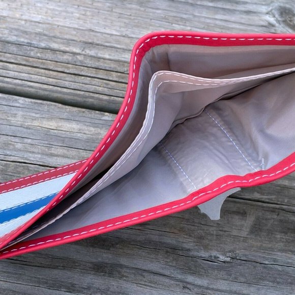 Men Wallet Multi Color Stripe Bi fold Card Holder Handmade Genuine Leather Purse - Picture 11 of 13